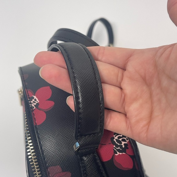 Kate Spade Black Backpack with Red Floral Pattern - Picture 8 of 12
